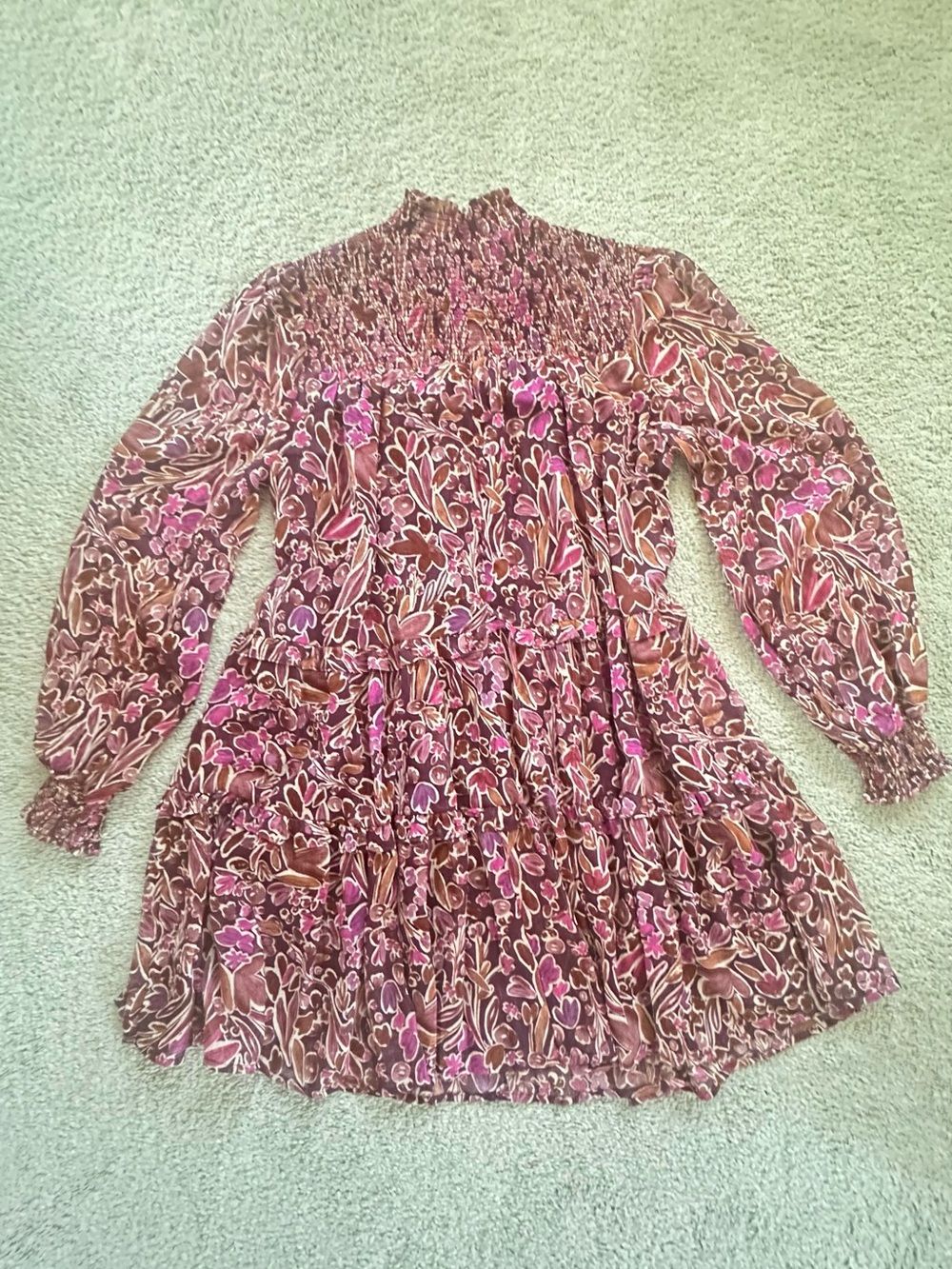 Fate Burgundy Red Floral Dress Size M. Color burgundy floral - Picture 5 of 10
